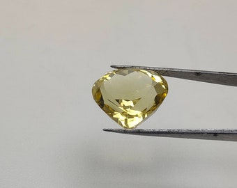 45.75Cts  Natural wonderful Lemon topaz Pear Loose  Faceted Cut Lab Certified Cabochon Gemstones