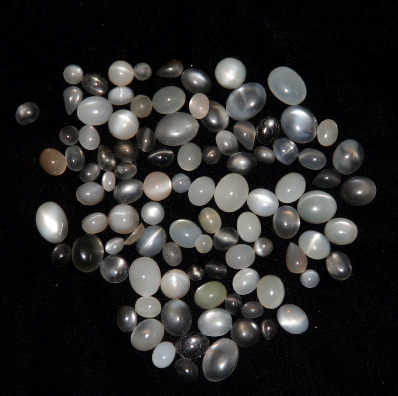 95 pcs lot wholesale natural Milky Moonstone lot mix size and Mix shape Loose cabochons For jewelry Making image 1