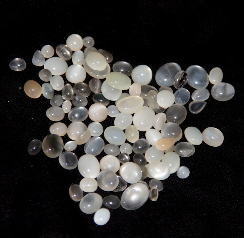 95 pcs lot wholesale natural Milky Moonstone lot mix size and Mix shape Loose cabochons For jewelry Making image 9