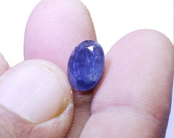 100% Natural Blue Sapphire Faceted Oval Shape Gemstone Emerald cut Stone 9X12X5mm 6.00Cts For Jewelry Making