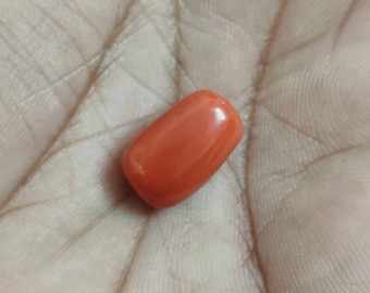 5.40 Carats Natural Italian Red Coral Capsule Shape Cabochon. Coral Cabochon. Jewelry Making.Top Quality. Loose Gemstone.