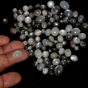 95 pcs lot wholesale natural Milky Moonstone lot mix size and Mix shape Loose cabochons For jewelry Making image 7