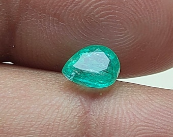 Natural Emerald panjshir Faceted pear Shape vs1 Gemstone Emerald cut Stone 7.35x5.94x4.30mm 1.20Cts For Jewelry Making