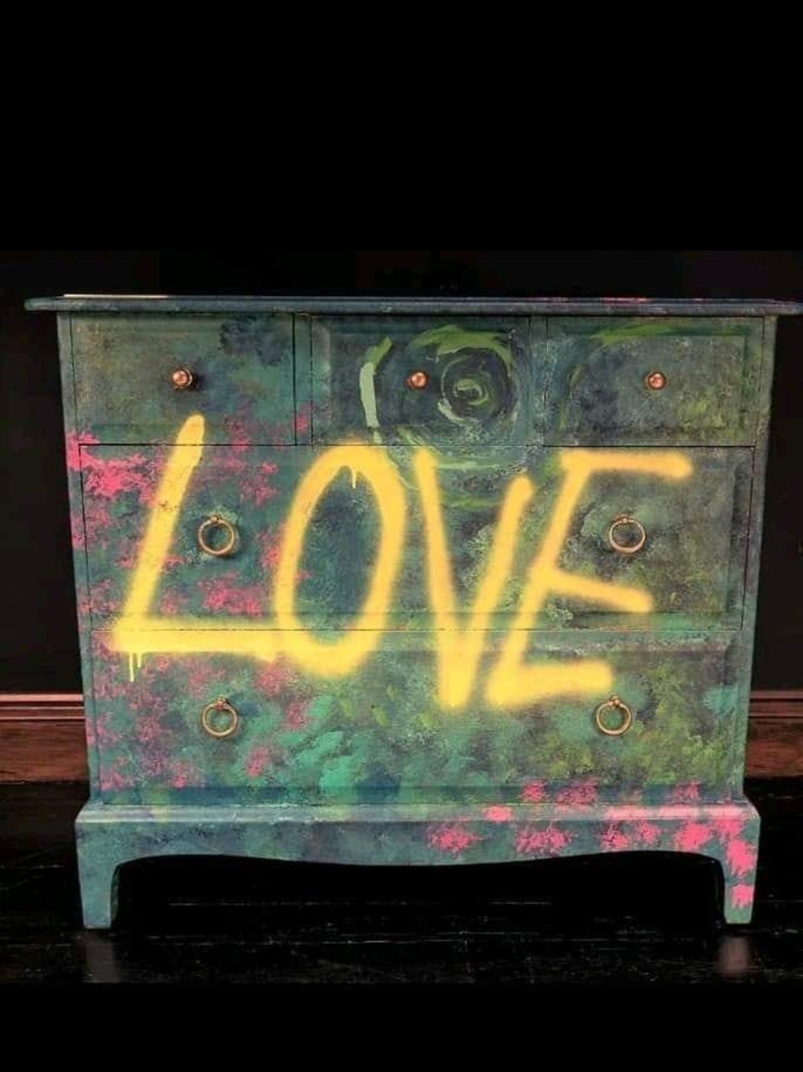 Graffiti Drawers Painted Drawers Cool Office Furniture Etsy
