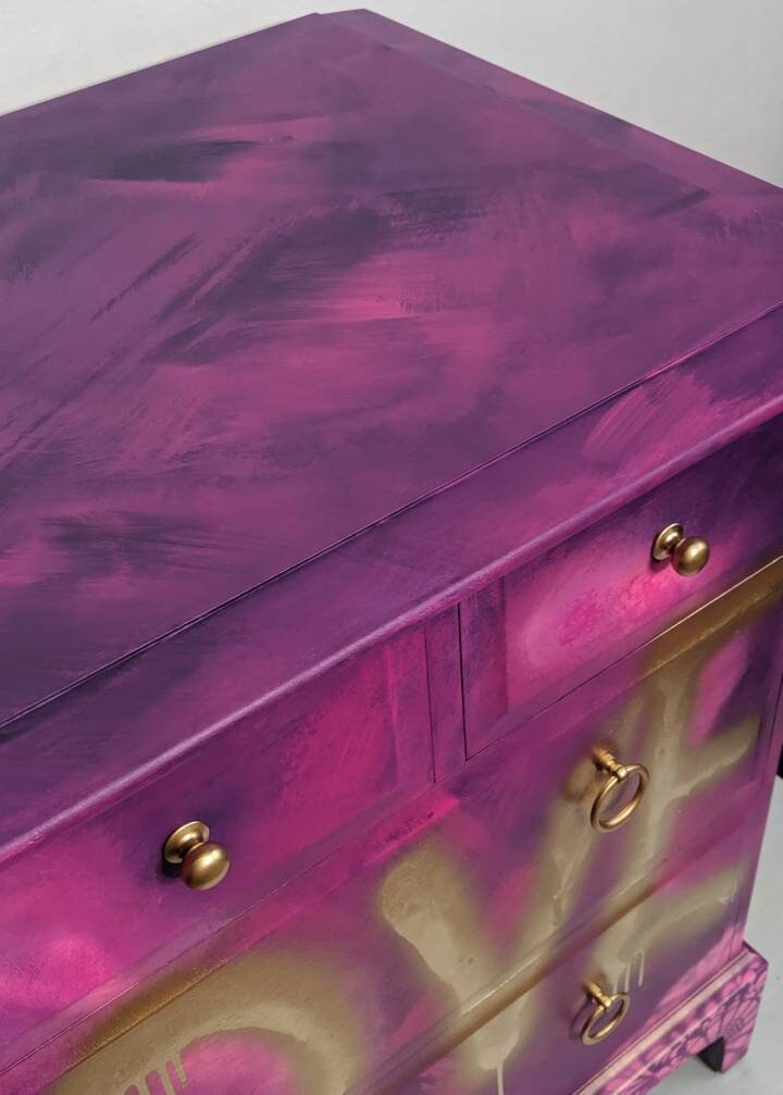 Graffiti Drawers Painted Drawers Cool Office Furniture Etsy UK