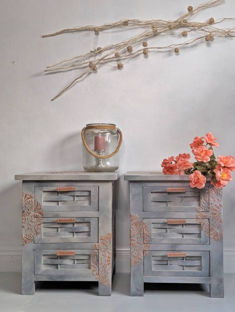 Boho Bedside Tables/drawers Bedroom Drawers Matching Pair Etsy UK
