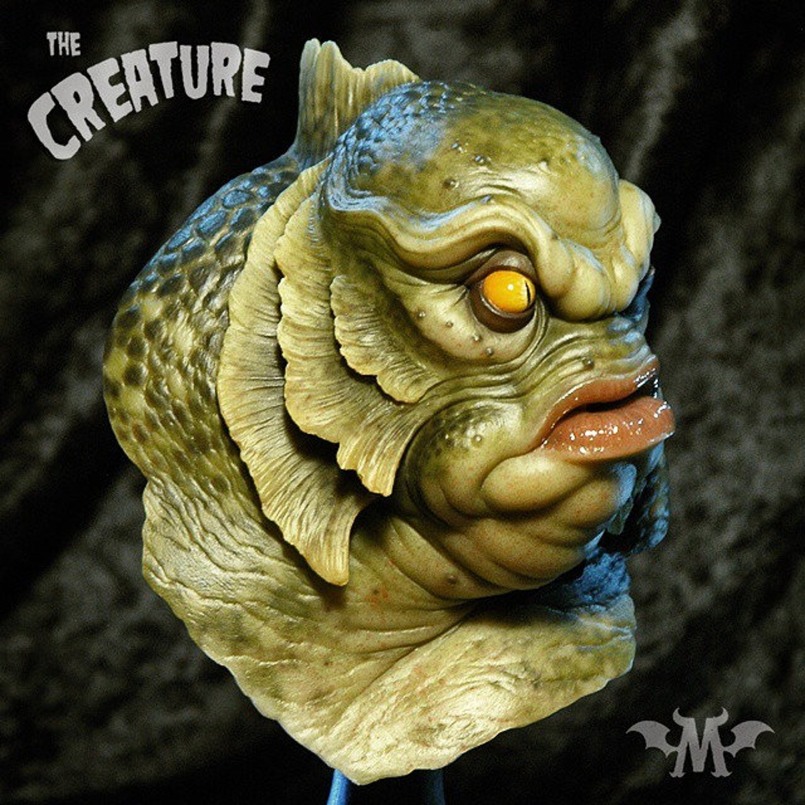 Andy Bergholtz Monsterpappa The Creature Fully Painted Bust Etsy