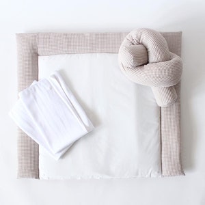 Abwaschbare Wickelauflage/ Wickelunterlage - Waffelpique - beige