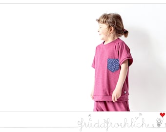 Shirt children with patch pocket - bordeaux