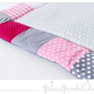 Washable changing mat/changing mat grey/pink/pink patchwork image 2