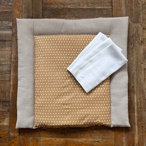 Abwaschbare Wickelauflage/ Wickelunterlage - Waffelpique - beige