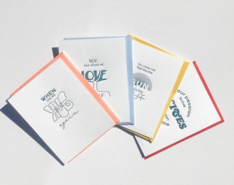 Letterpress Greeting Card - Set of 4