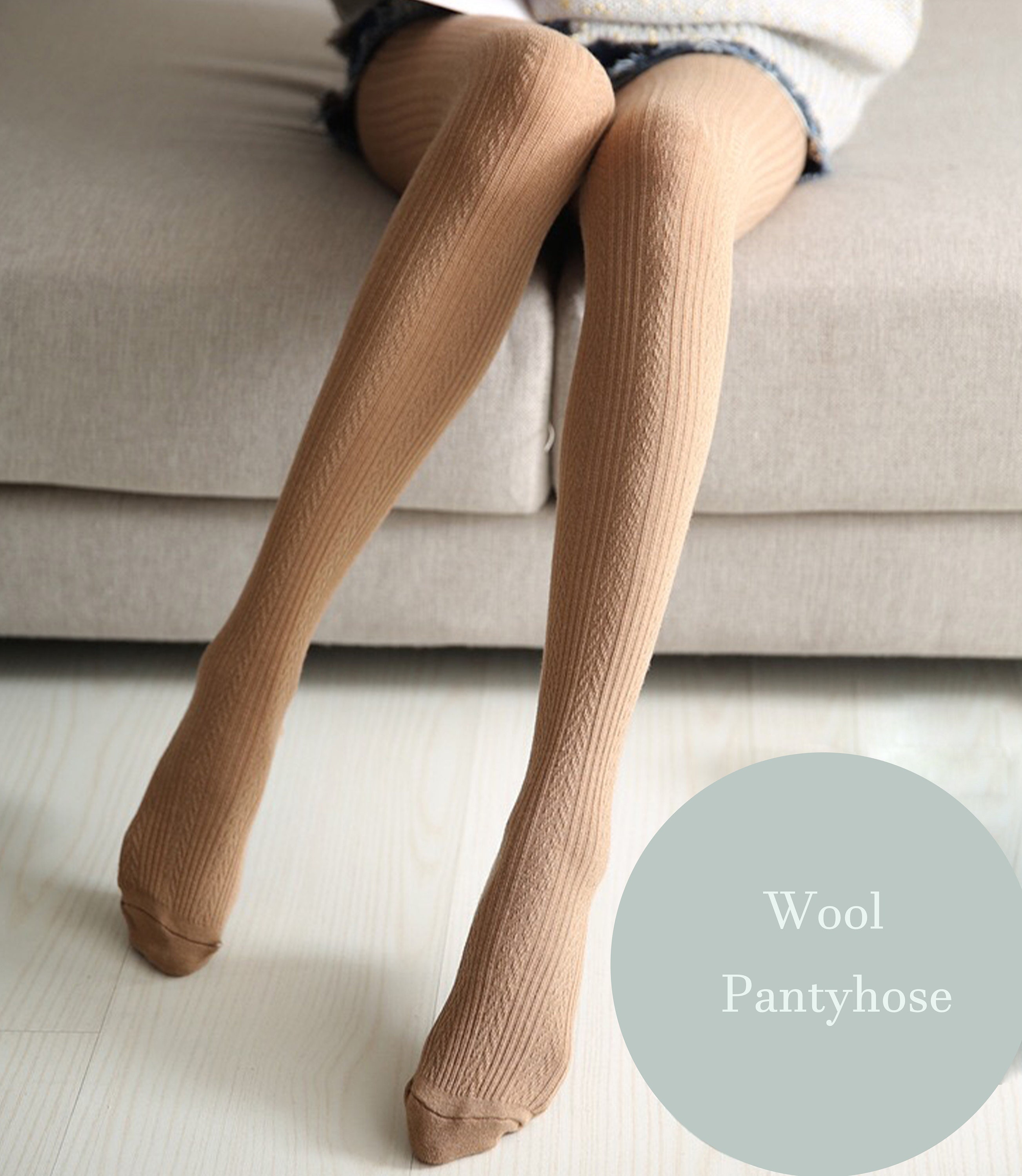 Wool Pantyhose,winter Tights,legging,women's Pantyhose,winter Soft Feel  Stripe Pattern Knitted Tights for Women Socks 