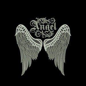 3 sizes, Machine Embroidery Design, Beautiful Angel Inscription, Angel&Wings, File Instant Download