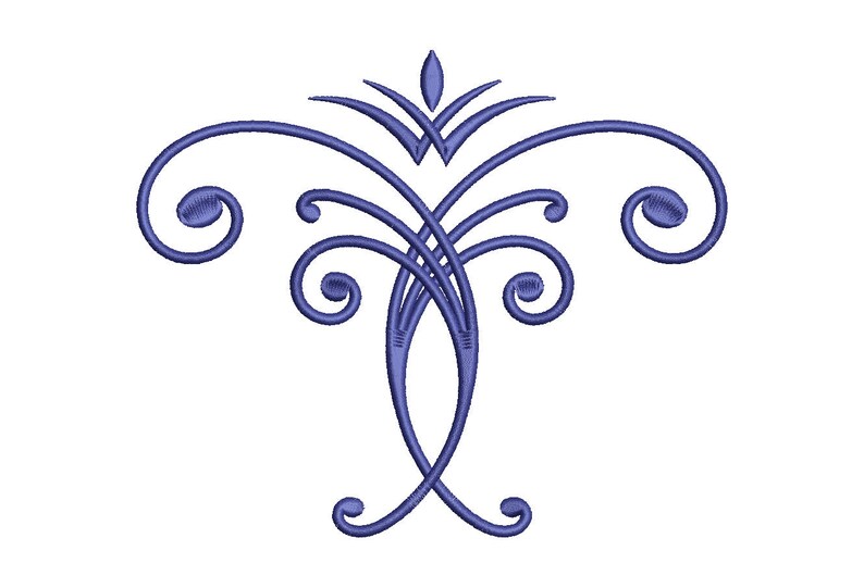 4 Sizes Machine Embroidery Design Scrolls Lines Design File Etsy