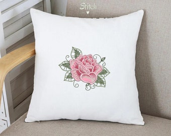 Applique Embroidery Design Rose Flower File Instant Download