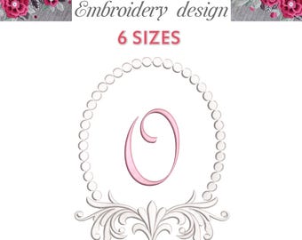 Pearl Baroque Frame Machine Embroidery Design in 6 sizes: Monogram (4x4, 5x7, 6x8 Hoop) (Instant Download)