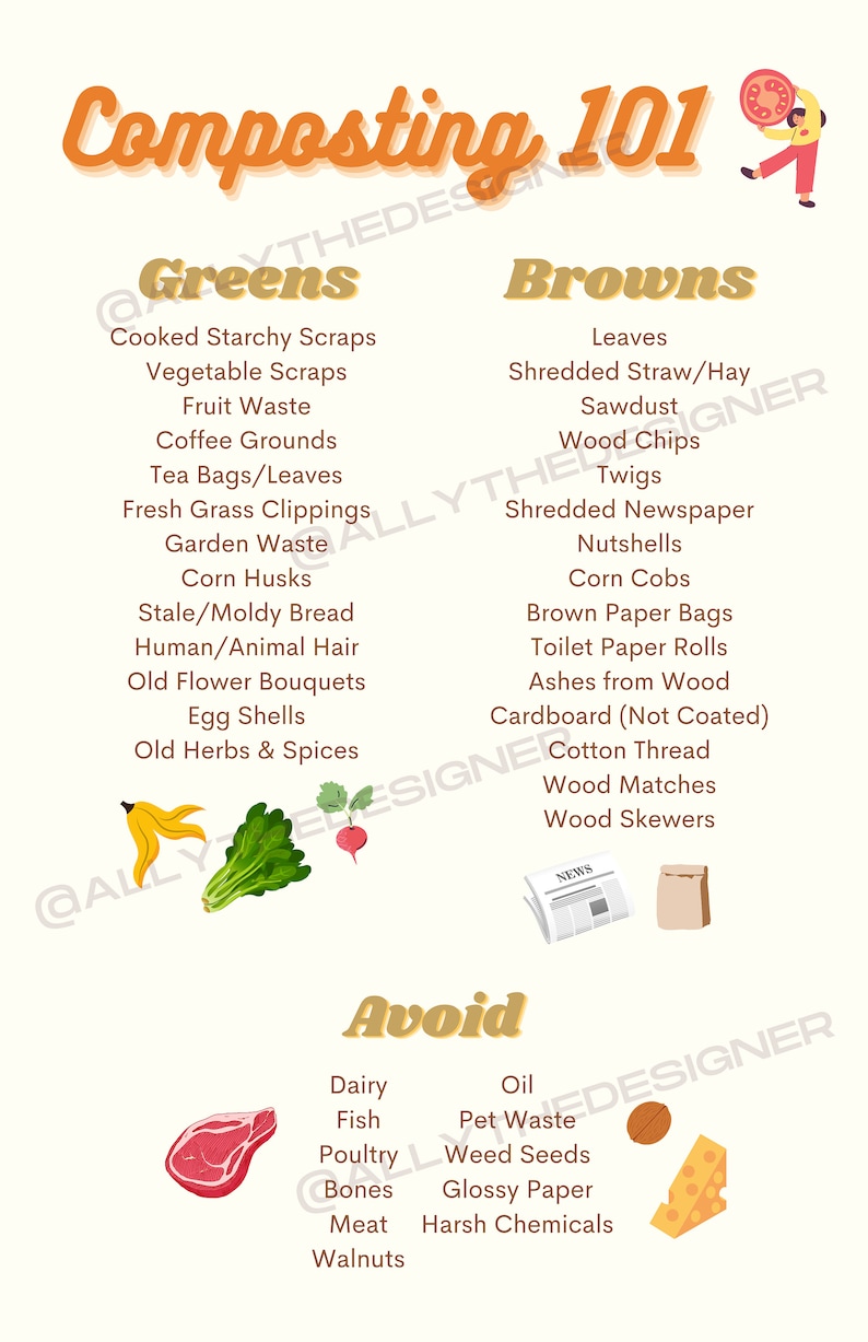 Composting 101, How To, Greens & Browns DIGITAL DOWNLOAD ONLY ...