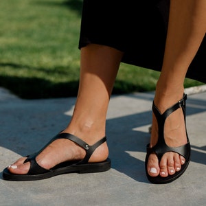 Greek leather sandals, Women sandals, Sandales grecques, unique sandals Black sandals, Handmade to order griechische sandalen, Kionas, CROWN image 1