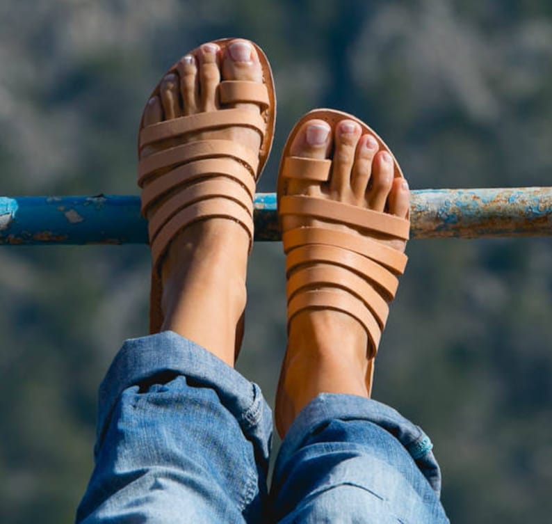 Sandals leather, Roman sandals, Griechische Leder Sandalen, Strappy sandals, sandales cuir femme, sandales grecques Women shoes, IRIS, image 2