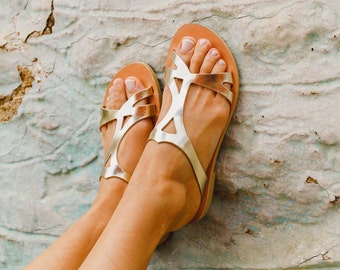 Sandals Leather Ancient Greek sandals  Women Sandals Gold Leather Sandals Unique Shoes Vintage sandals Handmade Sandals Kionas THETIS
