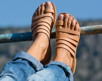 Sandals leather, Roman sandals, Griechische Leder Sandalen, Strappy sandals, sandales cuir femme, sandales grecques  Women shoes, IRIS,