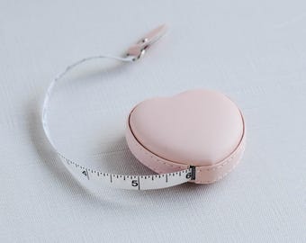 Heart Shaped Faux Leather Measuring Tape, Measuring Tape with Faux Leather Cover, Portable Measuring Tape, Sewing, Knitting, Crochet