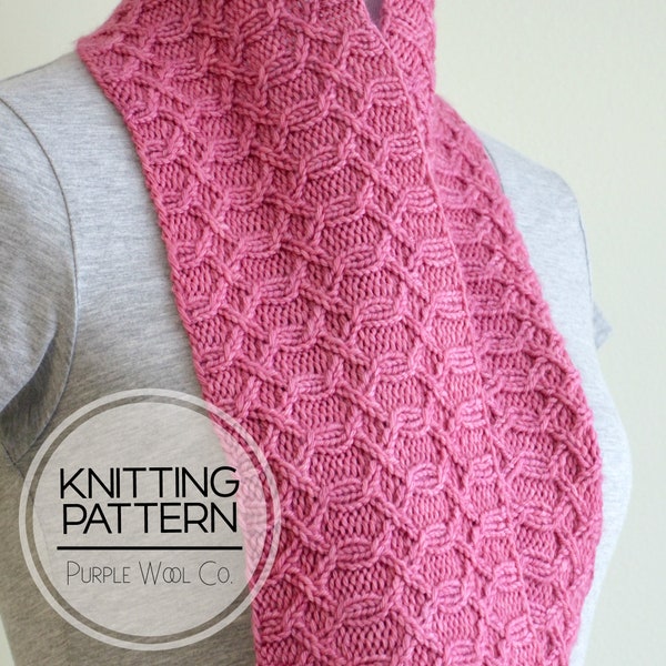 GARDEN GATE Cowl Knitting Pattern | PDF Cowl Knitting Pattern | Worsted weight yarn | Cabled Scarf Pattern | Hand Knit | Knitting Pattern