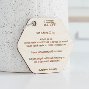 I-cord Bind Off Help Instruction Tool, Bind Off Instructions, I-cord Finishing Directions, Wood Knitting Accessories, Gifts for Knitters