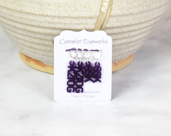 Set of 4 Stitch Markers, SSK and K2TOG, Laser Engraved Acrylic Stitch Markers, Decrease Stitch Markers - Purple