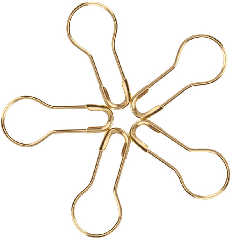Gold Bulb Safety Pin Stitch Markers Tarnish Resistant Brass Etsy
