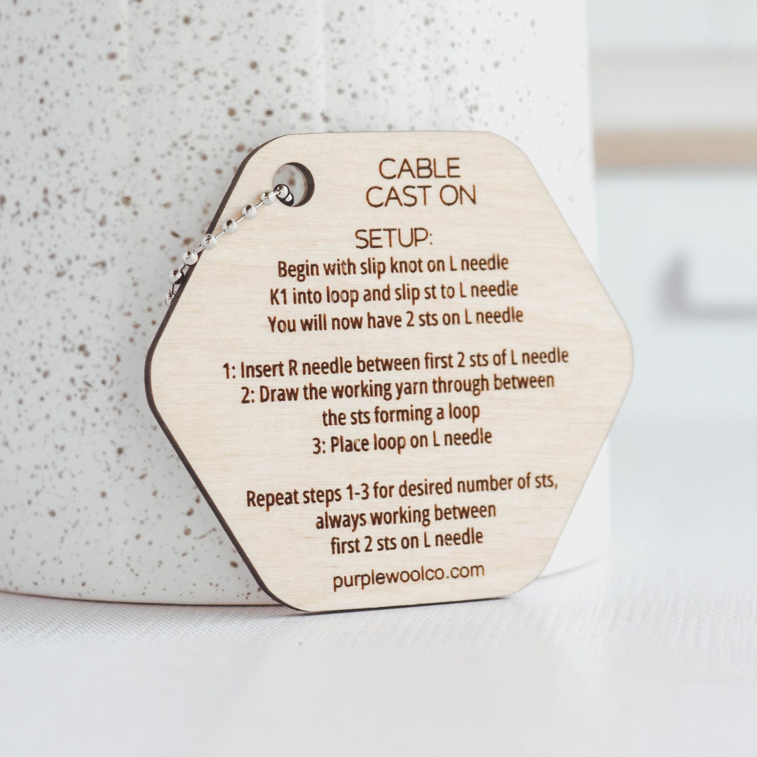 Cable Cast on Help Instruction Tool, Cast on Instructions, Cable ...