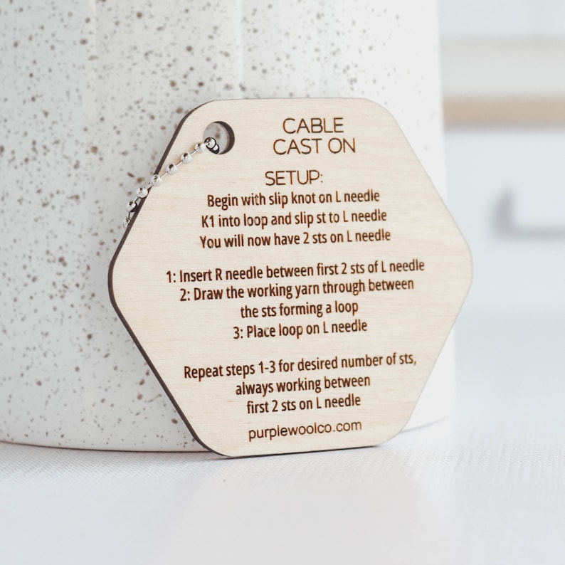 Cable Cast on Help Instruction Tool, Cast on Instructions, Cable ...