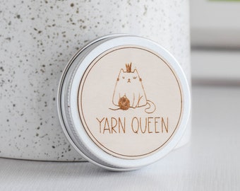 Knitting Tin Storage Container - Yarn Queen - Stitch Marker Holder, Storage Tin, Knitting Storage