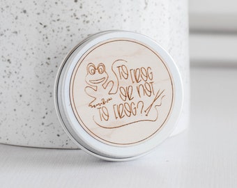 Knitting Tin Storage Container - To Frog or Not to Frog - Stitch Marker Holder, Storage Tin, Knitting Storage