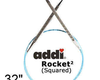 32 inch (80 cm) Addi Rocket SQUARED fixed circular needles - Available Size 0-11