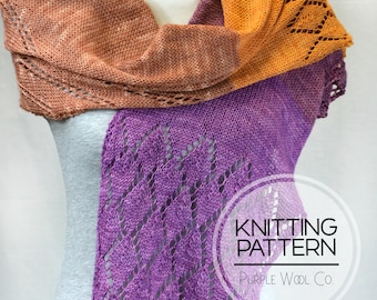 ANDROMEDA Wrap Knitting Pattern | PDF Scarf Knitting Pattern | Fingering weight yarn | Lace Scarf Pattern | Hand Knit | Knitting Pattern