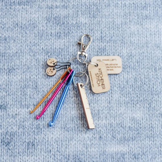 Stitch Fix Emergency Mini Crochet Hooks with 3 Sizes, Kitchener Stitch, M1R M1L Instructions, Mini Ruler, Sheep Stitch Markers, Knit Gift