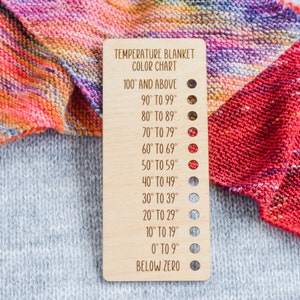 Nuancier de couverture thermique, Carte en bois réutilisable, Nuancier de couverture au crochet, Accessoires au crochet, Accessoires de tricot, Carte de couleurs