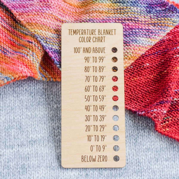 Temperature Blanket Color Chart, Reusable Wood Card, Crochet Blanket Color Chart, Crochet Accessories, Knitting Accessories, Color Card