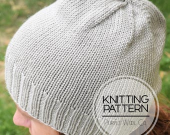 The JORDAN Beanie Hat Knitting Pattern | PDF Hat Knitting Pattern | DK weight yarn | Knit Hat Pattern | Hand Knit | Knitting Pattern