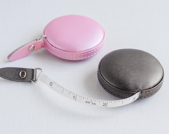 Faux Leather Measuring Tape - Metallic - Measuring Tape Faux Leather Cover, Portable Measuring Tape, Sewing, Knitting, Crochet, Gift for Her