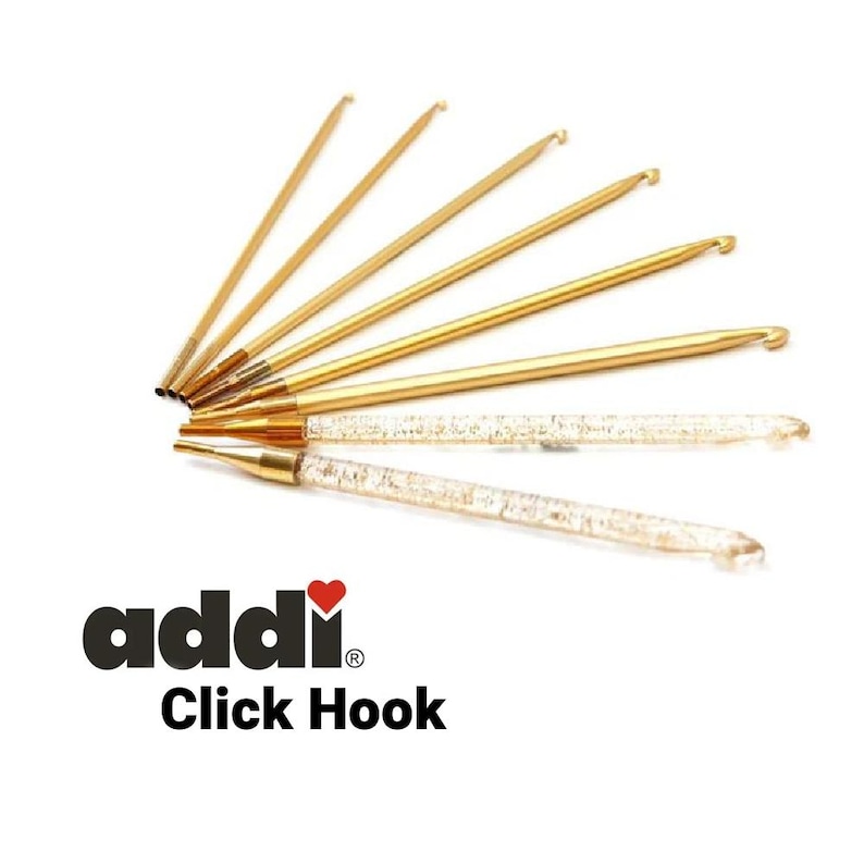 Addi Click Aluminum and Plastic Crochet Hook Tips, Interchangeable Tips ...