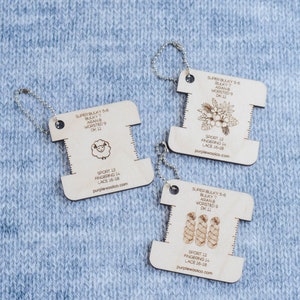 Wraps Per Inch Tool Square, Yarn Gauge, Ruler and Knitting Instructions, Wood Knitting Accessories, Spinning Tools, Gifts for Knitters