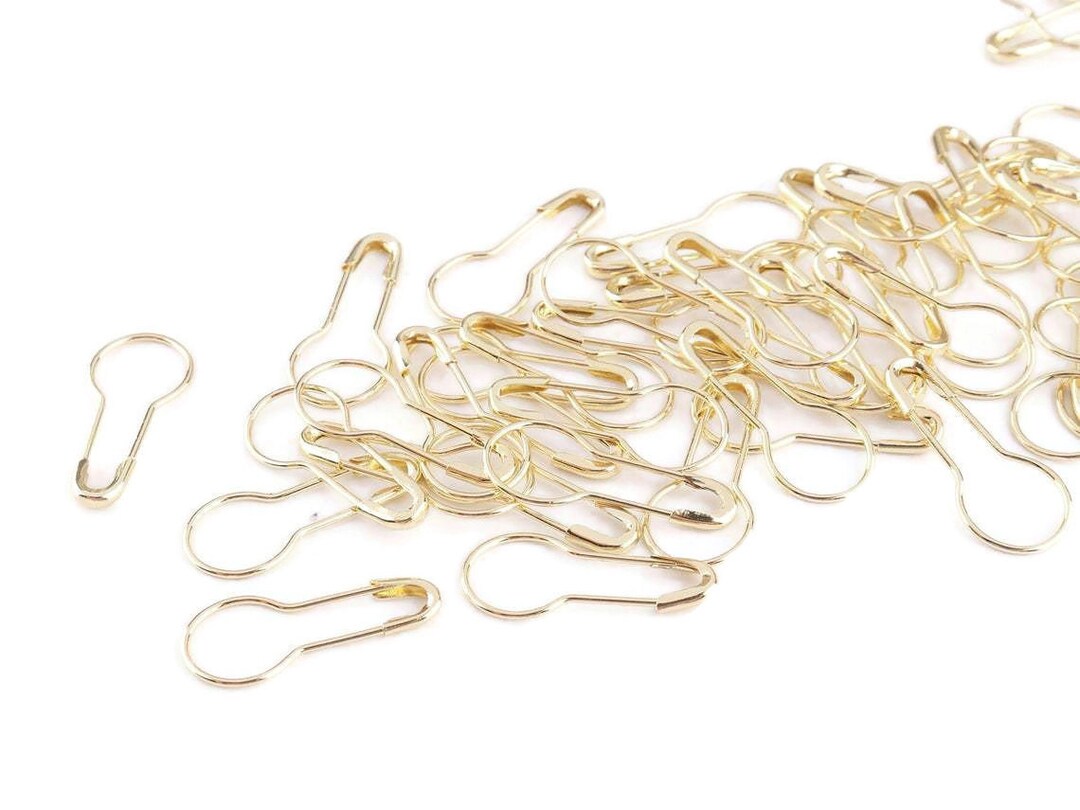 Gold Bulb Safety Pin Stitch Markers Tarnish Resistant Brass Etsy