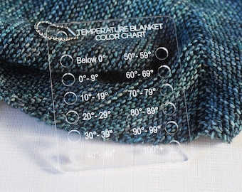 Temperature Blanket Color Chart - Pocket Size - Reusable Acrylic Card, Crochet Blanket Color Chart, Crochet, Knitting Accessory, Color Card