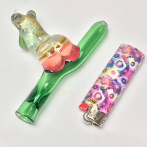 One of a Kind Naked lady handblown glass chillum, smoking pipe, pipe image 5
