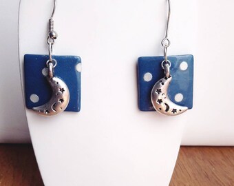 Earrings square in the Moonlight