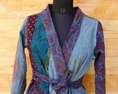 Women 39 s Kantha Jacket,Unique Reversible, Boho Wear, Kantha Coat, Handmade, Vintage Coat, Hand Quilted Jacket, Festival Fashion,Medium GJ133