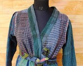 Women 39 s Kantha Jacket,Unique Reversible, Boho Wear, Kantha Coat, Handmade, Vintage Coat, Hand Quilted Jacket, Festival Fashion,Medium GJ132
